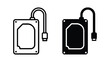 © Khan - Portable external hard drive icon for data storage and transfer