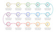 © PixMarket - Business workflow, timeline or process infographic template with 15 steps connected by arrows