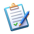 © Mia - Signed contract document with pen icon 3d illustration isolated on transparent background
