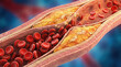 © Tinttrex - Illustration of Artery Clogged with Cholesterol and Blood