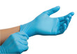 © Naved - Hand wearing blue gloves isolated on transparent background