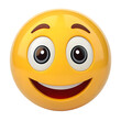 © Miraz10 - A bright yellow emoji with a wide smile and large, expressive eyes, set against a transparent background.