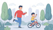 © StockStudio - Family Cycling Activity Vector Illustration