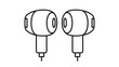 © Ziaul_Studio - Simple line art illustration of a pair of wireless earbuds modern audio technology design