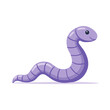 © FryArt - Lilac worm cartoon illustration cute animal vector for kids, invertebrate character isolated on a plain background with smooth shading