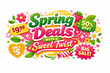 © Александр Михайлюк - Vibrant Spring Sale. Modern flat holiday banner design, vibrant spring sales banner promoting cheerful offers and irresistible