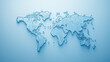 © Elena - Transparent water splash world map on blue background for global awareness concept