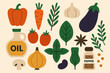 © 4zevar - Colorful collection of fresh vegetables and herbs with cooking ingredients