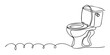 © Maestro - Minimalist continuous single line drawing of a modern toilet with an artistic wavy flow, perfect for plumbing advertisements, bathroom design concepts, or hygiene promotion materials