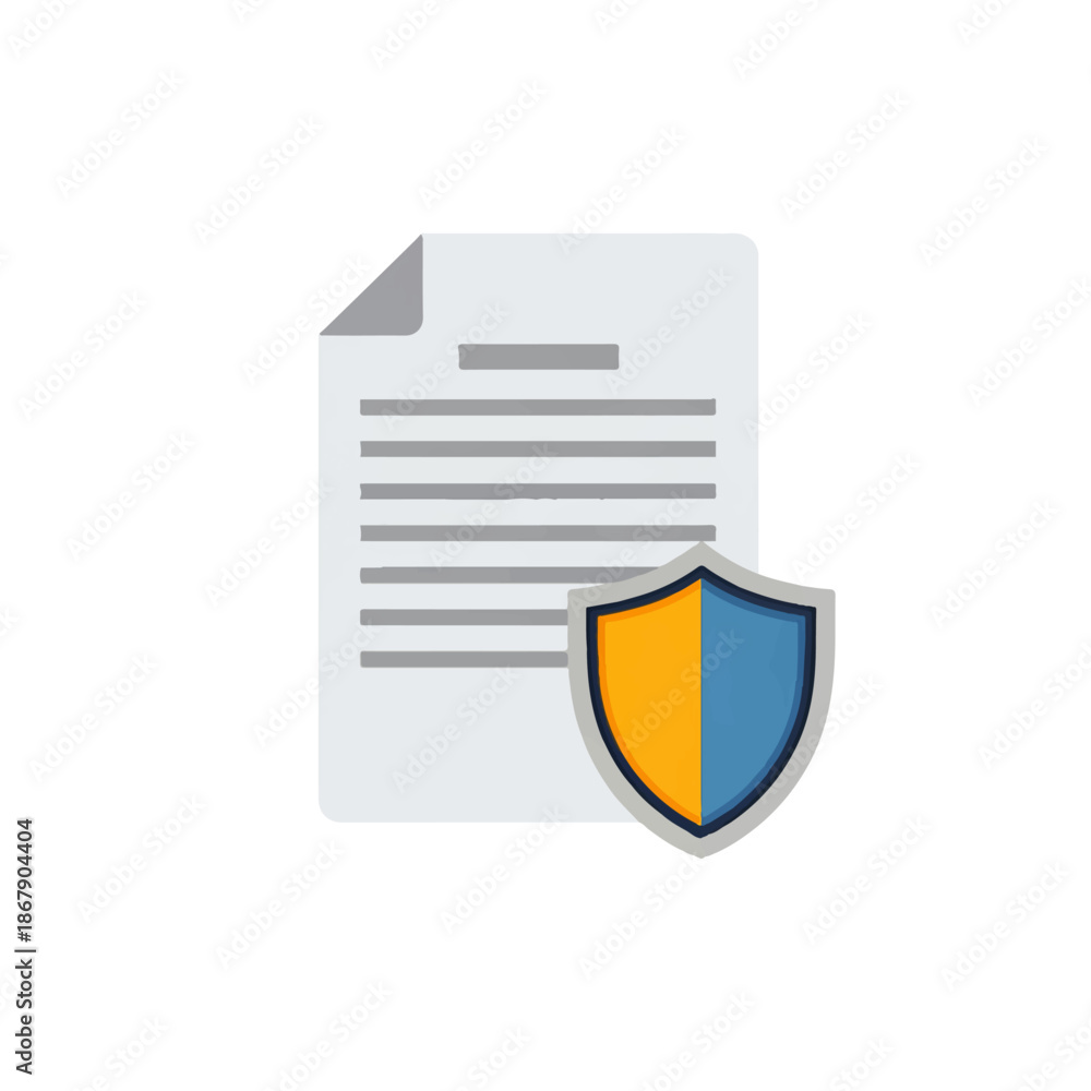 Secure folder icon with a shield showing protected files and data ...