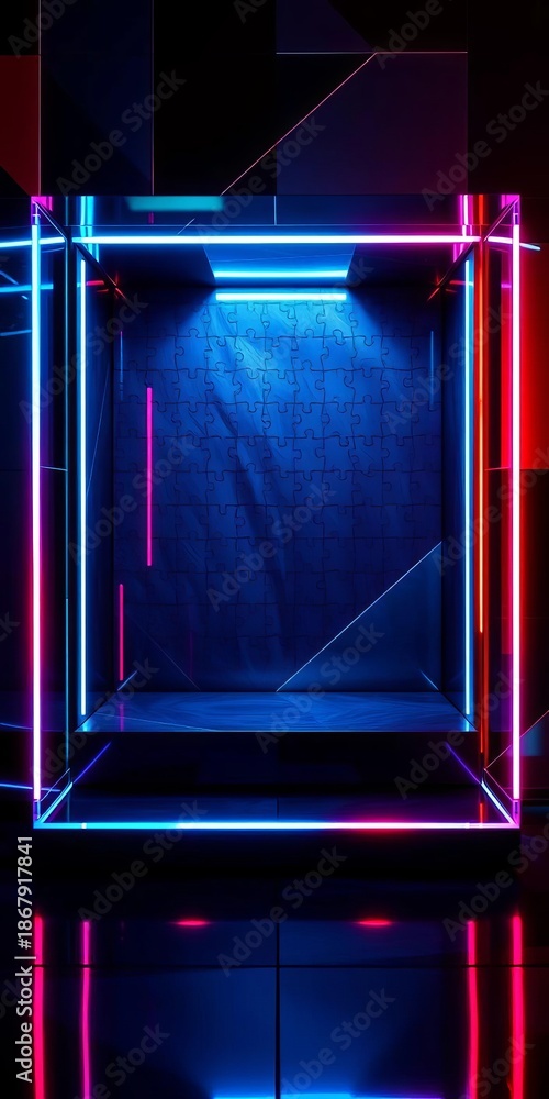 Abstract geometry frames a cryptic puzzle box, a challenge awaits ...