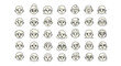 © djazulia - Collection of various handdrawn faces representing diverse emotions and expressions in a line art style.