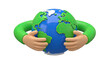 © Cintafayza - Cartoon Earth Hugged by Green Arms and Hands