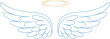 © Ishika - Delicate angel wings and halo illustration heavenly ethereal spirit design element for religious themes hope peace and spiritual guidance angelic symbol for memorial remembrance or special occasion gr
