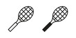 © Tareem - Tennis racket icon doodle set. editable outline stroke vector eps