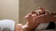 © decorator - Relaxing spa treatment serene woman enjoys hydrating serum application peaceful wellness photography