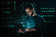 © Zamrznuti tonovi - It engineer working on server in data center