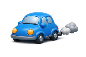  Cartoon car emissions concept for environmental awareness and design projects