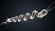 © Danil - Microscopic vision of a pathogenic bacteria causing cholerae disease featuring spiral shape and