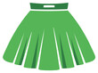 © Катя О - Vibrant green skirt with detailed pleats illustration fashion attire clothing icon style