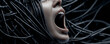 © Artificial South - A person expressing intense emotion, a close up of a face with mouth wide open