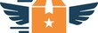 © Abir - Vibrant winged package icon with star symbol