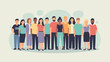 © Federico.com - Diverse Group of People Standing Together Flat Illustration