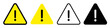 © David Kreuzberg - danger warning sign set with exclamation mark triangle symbol collection isolated on white or transparent png