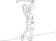 © Shibly - Golfing man in action, playing golf with precision and skill on the course