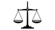 © nhpvect02 - A striking black and white depiction of the scales of justice showcasing balance and equality silhouette