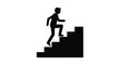© njhasan - A minimalist representation of a person ascending a staircase captured in a striking black silhouette