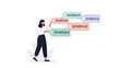 © Gatal - Woman Organizing Schedules with Tags - Planning, Time Management, Tasks