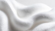 © Viktoriia - Smooth cosmetic mousse foam smear, airy and fluffy white texture with glossy highlights, soft and light appearance, isolated on clean white background, minimal skincare aesthetic