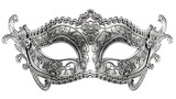 Ornate Silver Masquerade Mask with Intricate Details