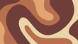 © Nurr2001 - Abstract brown liquid swirl pattern background. Retro 70s groovy style or coffee latte art texture. Fluid wavy vector illustration for wallpaper or packaging.