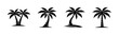 © 11ua - Nature-themed vector icons set. palm trees and tropical beach symbols