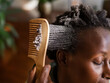 © Milles Team/Stocksy - Natural Hair Care Process With Wooden Comb Indoors