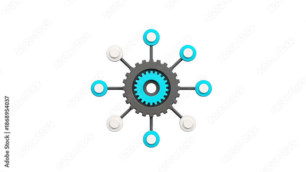 Abstract Gear and Network Connection