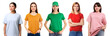 © New Africa - Group of women wearing t-shirts in different colors on white background