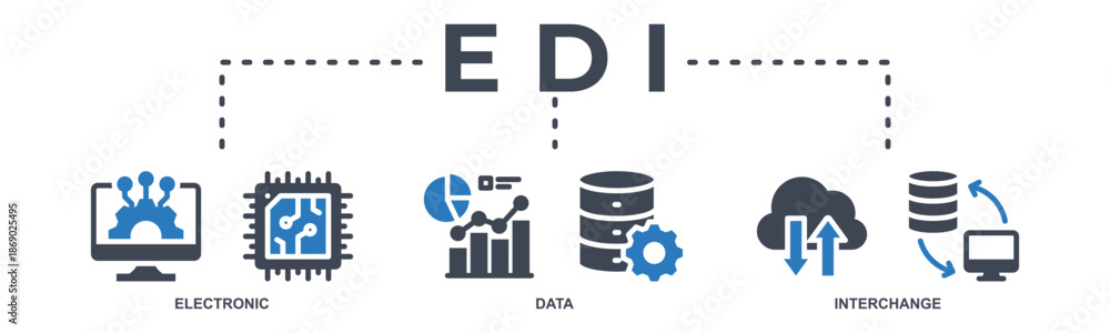 EDI banner web icon vector illustration concept for electronic data ...