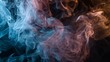 © Ashi - Colorful abstract smoke swirling against dark background with luminous flowing textures, soft gradients, and ethereal atmospheric patterns for modern artistic designs and digital artwork