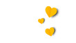 © arita - A solitary yellow heart on a transparent background. Valentine's Day paper cutout decoration.