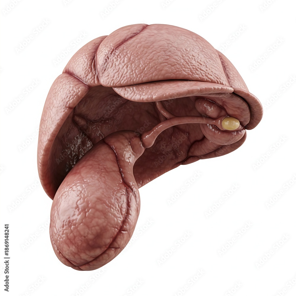 medical illustration of a shrunken, fibrotic gallbladder with no stones ...