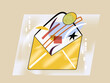 © Ivan Haidutski/Stocksy - Abstract envelope icon symbolizing email, message and communication