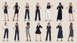 © Frandes Art Project - Diverse professional women in stylish modern business attire standing confidently