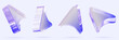 © marozhkastudio - 3d glass holographic arrow cursor set. Transparent computer mouse icon with purple blue neon gradient. Iridescent click pointer for ui or web design, gps navigation app, location tech. 3D illustration