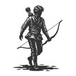 © Shuvojit11 - Male archer silhouette with bow and arrow for hunt and warrior concept