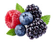 © mahrtgfx - Assortment of Fresh Berries Including Raspberries, Blueberries, and Blackberries fruit raspberry