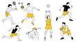 © Hussnain - Energetic vector line art illustration set of diverse athletes in action, showcasing various sports activities for health and wellness concepts