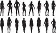 © Yakub Dhali - silhouettes of business modern girl pose